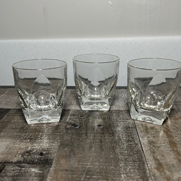 Other - Clear Glass Old Fashion Glasses Set of Three Vintage